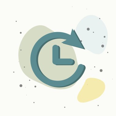 Gri arkaplanda saat simgesi. Çok renkli arkaplanda düz resim saati. Kolayca düzenlemek için katmanlar gruplandırıldı. Tasarımın için..