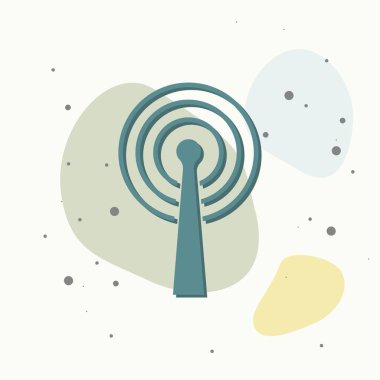 Çok renkli arkaplanda WiFi verici vektör simgesi. Kolayca düzenlemek için katmanlar gruplandırıldı. Tasarımın için..