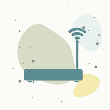 Çok renkli arkaplanda WiFi verici vektör simgesi. Kolayca düzenlemek için katmanlar gruplandırıldı. Tasarımın için..