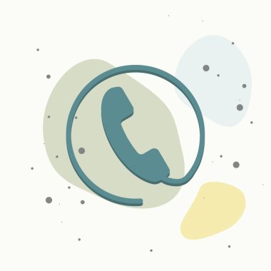 Düz biçimli telefon vektör simgesi. Çok renkli arkaplanda el seti. Kolayca düzenlemek için katmanlar gruplandırıldı. Tasarımın için..