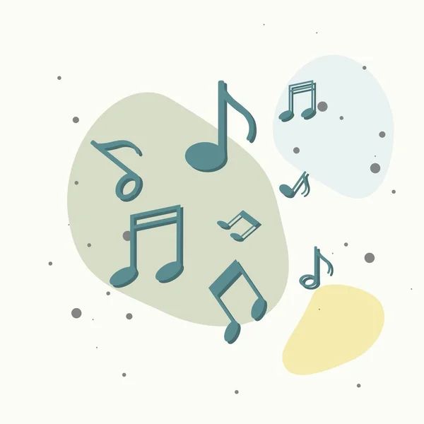 Nota Icono Vector Ilustración Notas Musicales Sobre Fondo Multicolor Capas — Vector de stock