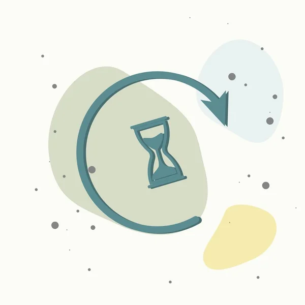 Пісочний Годинник Значок Плоске Зображення Пісочного Годинника Різнокольоровому Фоні Шари — стоковий вектор