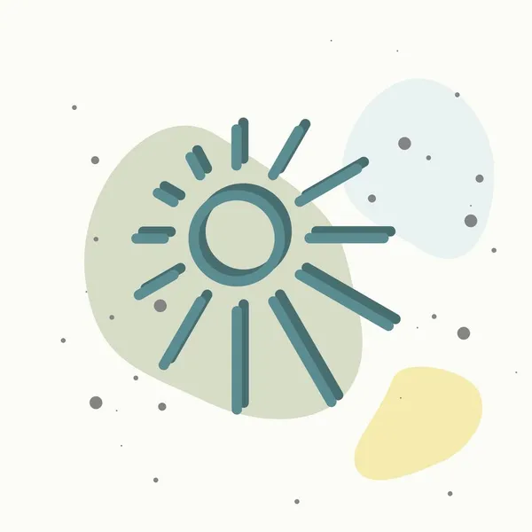 Sun Vector Icon Símbolo Del Cielo Buen Tiempo Sobre Fondo — Vector de stock