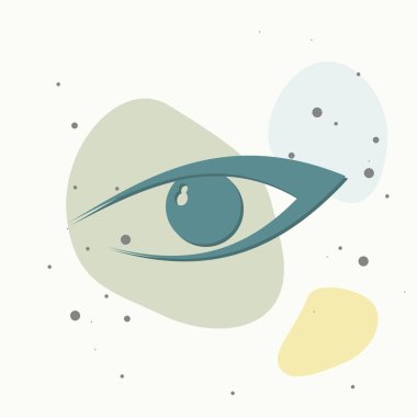 Renkli arkaplanda Vektör Göz simgesi. Kolayca düzenlemek için katmanlar gruplandırıldı. Tasarımın için..