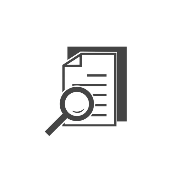 Vektor Dokument Ikon Och Förstoringsglas Dokumentverifieringssymbol Vit Isolerad Bakgrund Lager — Stock vektor