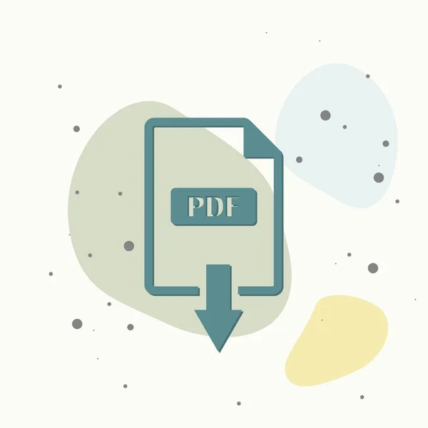 Pdf Symbol Downloads Pdf Dokument Vektorfarbenes Symbol Auf Buntem Hintergrund — Stockvektor
