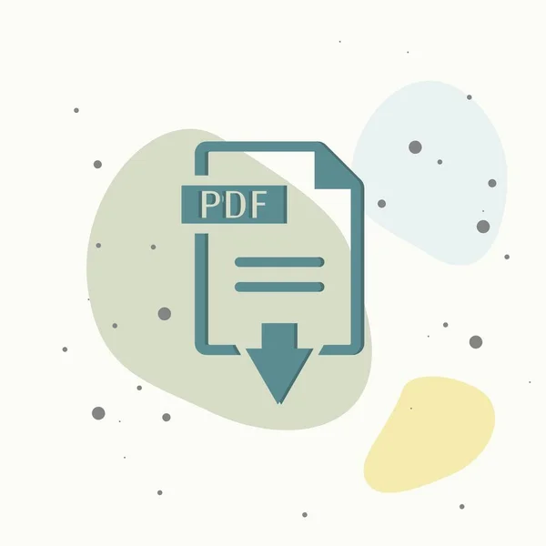 Ícone Pdf Descarrega Documento Pdf Ícone Cor Vetorial Fundo Multicolorido — Vetor de Stock