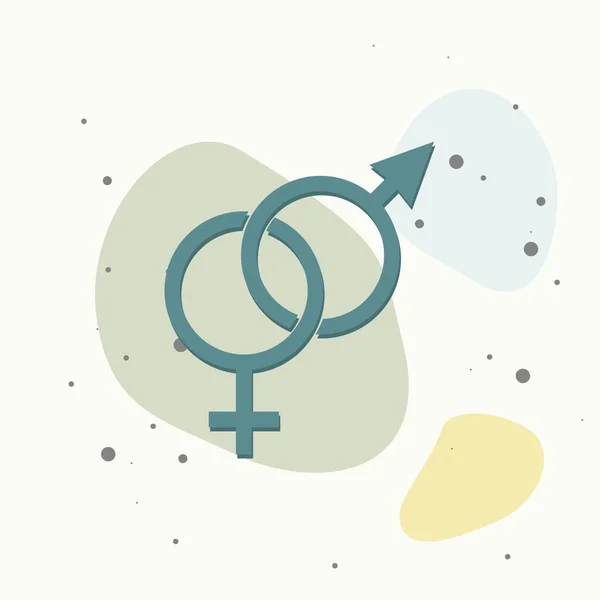 Cinsiyet Sembolünün Vektör Simgesi Çok Renkli Bir Geçmişi Olan Kadın — Stok Vektör