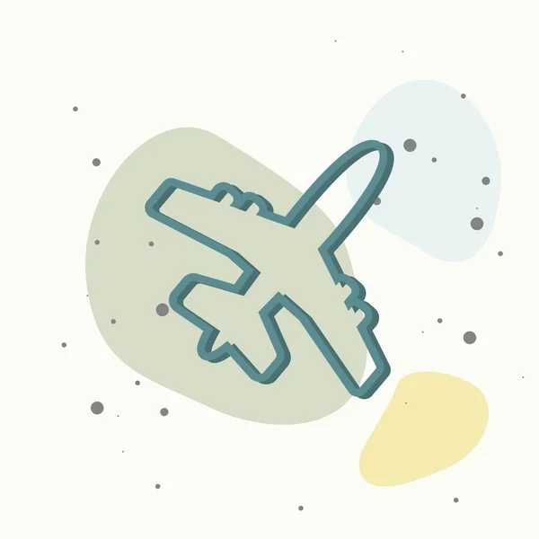 Иконка Самолета Самолета Плоский Векторный Рисунок Многоцветном Фоне Слои Сгруппированы — стоковый вектор