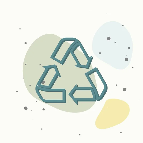 Recycler Signe Isolé Icône Plate Icône Recyclage Vectoriel Sur Fond — Image vectorielle