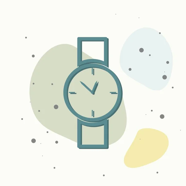 Imagen Vectorial Reloj Pulsera Icono Del Reloj Sobre Fondo Multicolor — Vector de stock