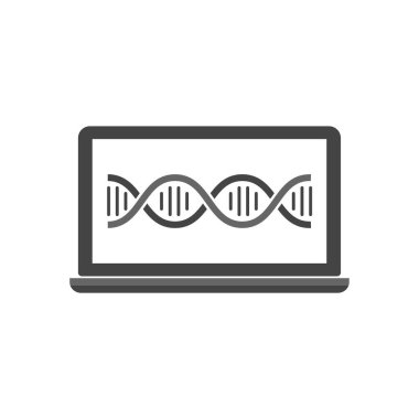 Beyaz izole arkaplanda DNA sarmal belge vektör simgesi. Kolayca düzenlemek için katmanlar gruplandırıldı. Tasarımın için..