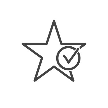 Yıldız vektör simgesi, beyaz izole arkaplanda iyi puanın sembolü. Kolayca düzenlemek için katmanlar gruplandırıldı. Tasarımın için..