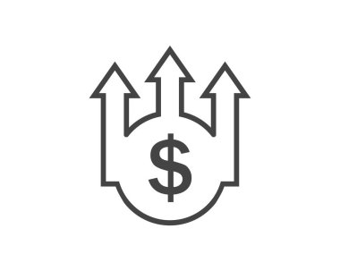  Beyaz izole edilmiş arka planda vektör para gelir simgesi. Kolayca düzenlemek için katmanlar gruplandırıldı. Tasarımın için..