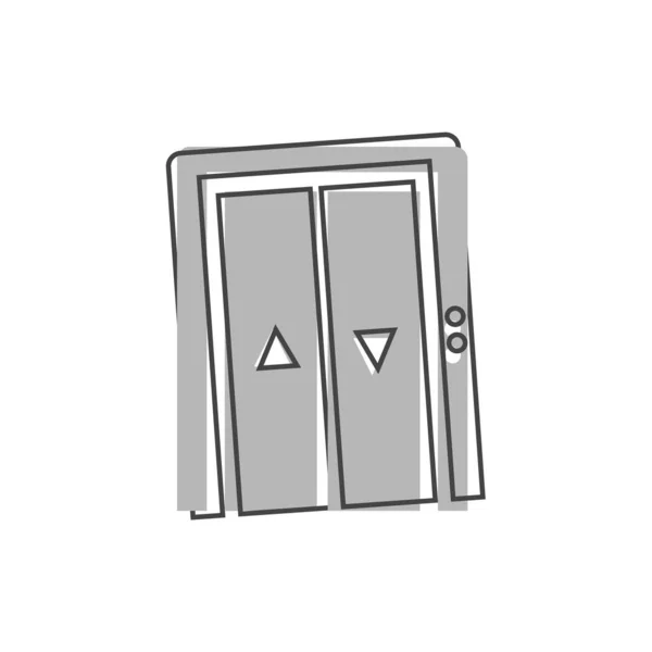 Icône Vectorielle Ascenseur Avec Bouton Sur Fond Blanc Isolé Calques — Image vectorielle