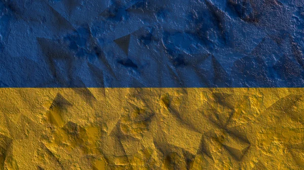 Ukrainska flagga på gamla shabby vägg yta banner 3d rendering — Stockfoto