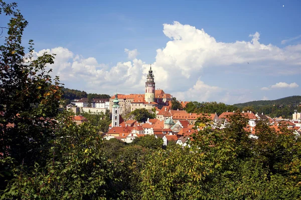 Cesky Krumlov Czech Republic Eylül 2021 Şato Yeşil Ağaçlı Şehir — Stok fotoğraf