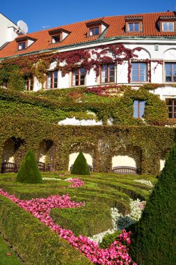 PRAG, CZECH Cumhuriyet - 10 Ekim 2021: Vrtbovska Zahrada veya Vrtba Bahçesi