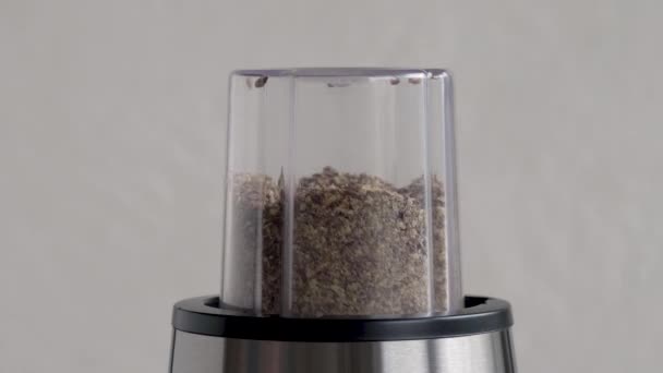 Milling Flax Seeds Kitchen Grinder — Vídeo de Stock