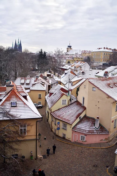 Prague Czech Republic December 2021 Picturesque Houses Novy Svet New — Zdjęcie stockowe