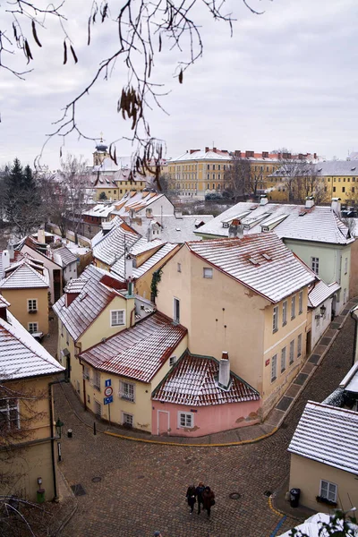 Prague Czech Republic December 2021 Houses Novy Svet New World — Stock Photo, Image