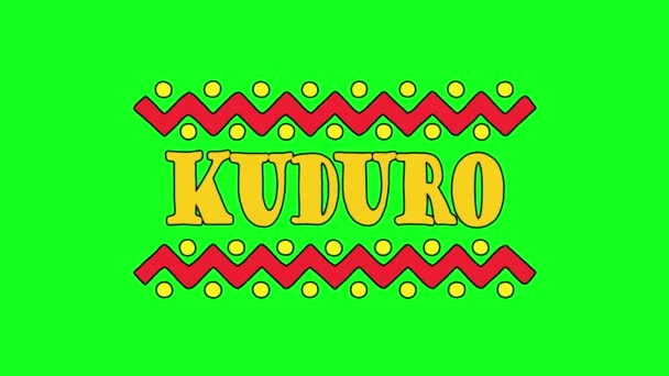 Kuduro Gaya Musik Afrika Video Warna Teks Animasi Pada Latar — Stok Video