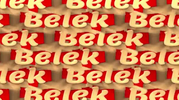 Belek Kinetic Text Looped Background Video Text Moving Left Right — Stock Video