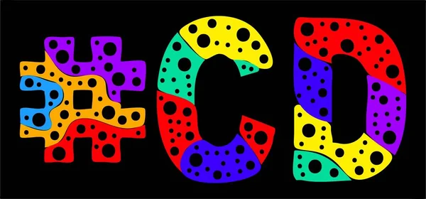 Hashtag Multicolor Jasný Legrační Karikatura Barevné Bublina Izolovaný Text Duhové — Stockový vektor