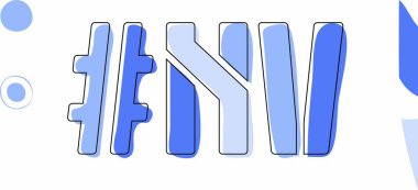 NV Hashtag. Kıvrımlı karalama harflerini izole et. Mavi renkler. Hashtag # NV, ABD 'nin Nevada eyaletinin sosyal ağ, web kaynakları ve mobil uygulamalar için kısaltmasıdır..