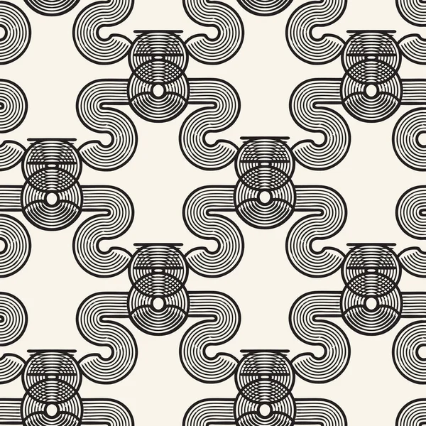 Abstract Geometrisch Patroon Met Golvende Lijnen Geweven Ronde Strepen Design — Stockfoto