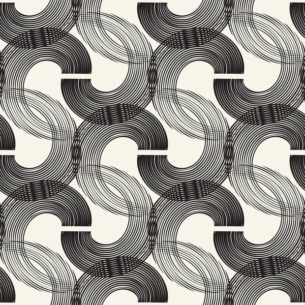 Naadloos Patroon Met Gladde Krullen Moderne Stijlvolle Abstracte Textuur — Stockfoto