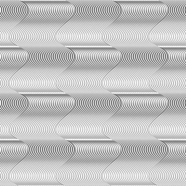 Dalgalı çizgilerle soyut geometrik desen. Yuvarlak çizgili tasarım. Kusursuz arkaplan
