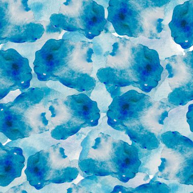 Suluboya soyut basit damlalar klibi desen, mavi suluboya lekeleri, soyut arkaplan, el çizimi, beyaz, açık mavi damlalar, noktalı arkaplan, turkuaz