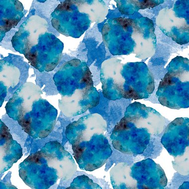Suluboya soyut basit damlalar kırpma deseni, mavi suluboya lekeleri, soyut arkaplan, el çizimi, beyaz, açık mavi lekeler, noktalı arkaplan, turkuaz, izole edilmiş