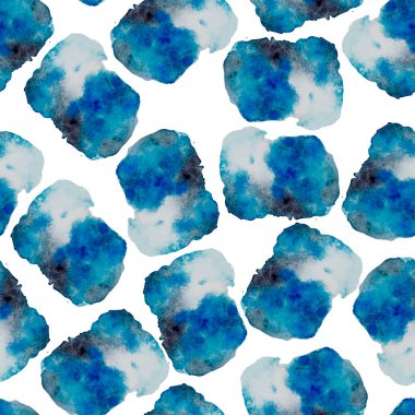 Suluboya soyut basit damlalar klibi desen, mavi suluboya lekeleri, soyut arkaplan, el çizimi, beyaz, açık mavi damlalar, noktalı arkaplan, turkuaz
