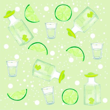 El çizimi Meksika tarzı, pürüzsüz desen, fiesta arka planı