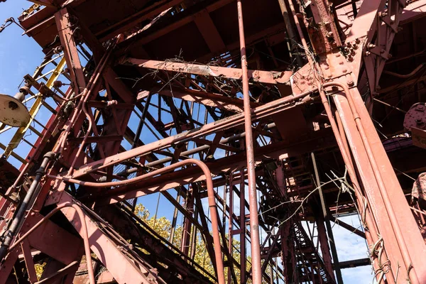 Derelict Endüstriyel Yapı Terk Edilmiş Çelik Fabrikası Yatay Görünüm — Stok fotoğraf