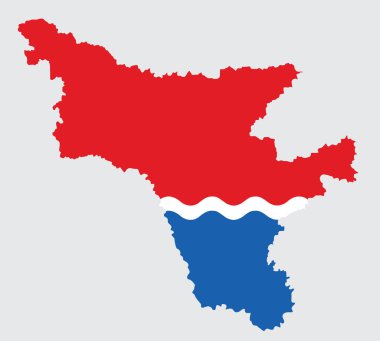 Amur Oblastı haritası ve bayrak vektör silueti çizimi. Amurskaya oblast, Rus federasyon bölgesi. Rusya Eyaleti. Uzak Doğu Federal Bölge Bölgesi.