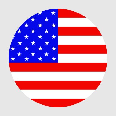 Amerika Birleşik Devletleri vektör illüstrasyonunu çember yapın. ABD bayrağı ulusal simgesi.