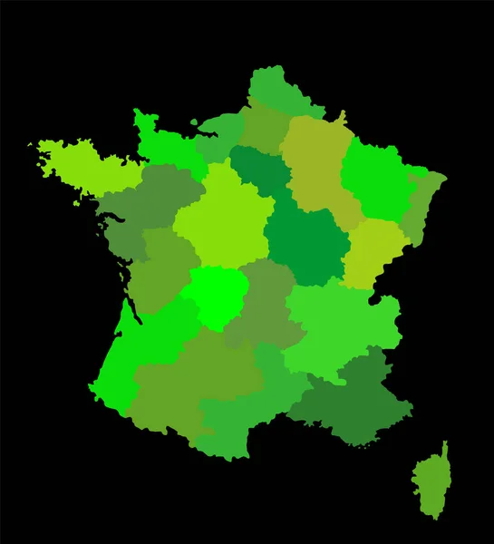 Mapa Vectorial Blanco Editable Silueta Vectorial Francia Ilustración Aislada Sobre — Archivo Imágenes Vectoriales