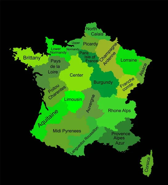 Mappa Vettoriale Modificabile Della Francia Illustrazione Della Silhouette Vettoriale Isolata — Vettoriale Stock