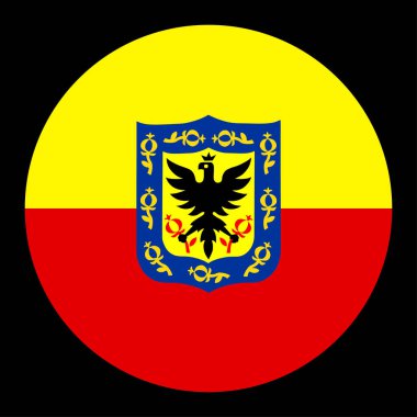 Kolombiya 'nın başkenti Bogota' nın bayrağı. Bogota şehir bayrağının amblemi izole edildi..
