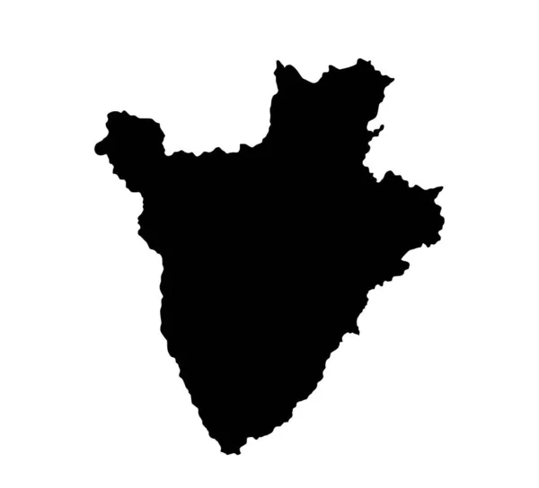 Republic Burundi Vector Map Silhouette Illustration Isolated White Background High — Stock Vector