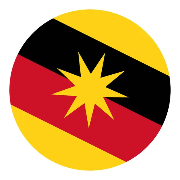 Encerclez Bannière Drapeau État Sarawak Territoire Fédéral Malaisie Illustration Vectorielle — Image vectorielle