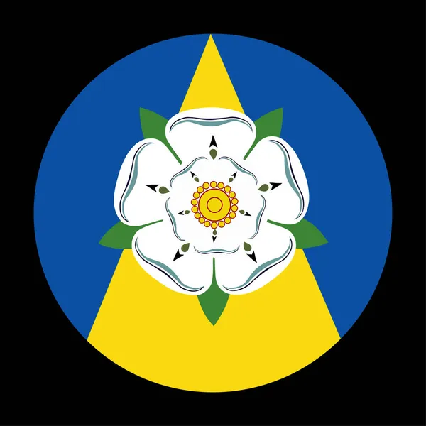 Bandeira West Yorkshire Emblema Círculo Bandeira Vetor Ilustração Isolada Fundo — Vetor de Stock