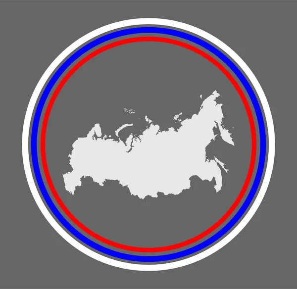 Rusia Mapa Vectorial Silueta Ilustración Círculo Vector Bandera Aislado Fondo — Vector de stock