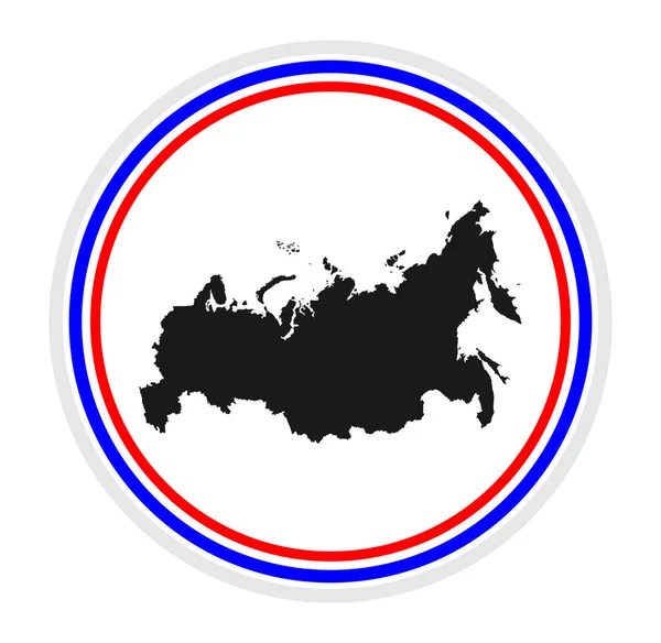 Rusland Vector Kaart Silhouet Illustratie Cirkel Vector Vlag Geïsoleerd Achtergrond — Stockvector