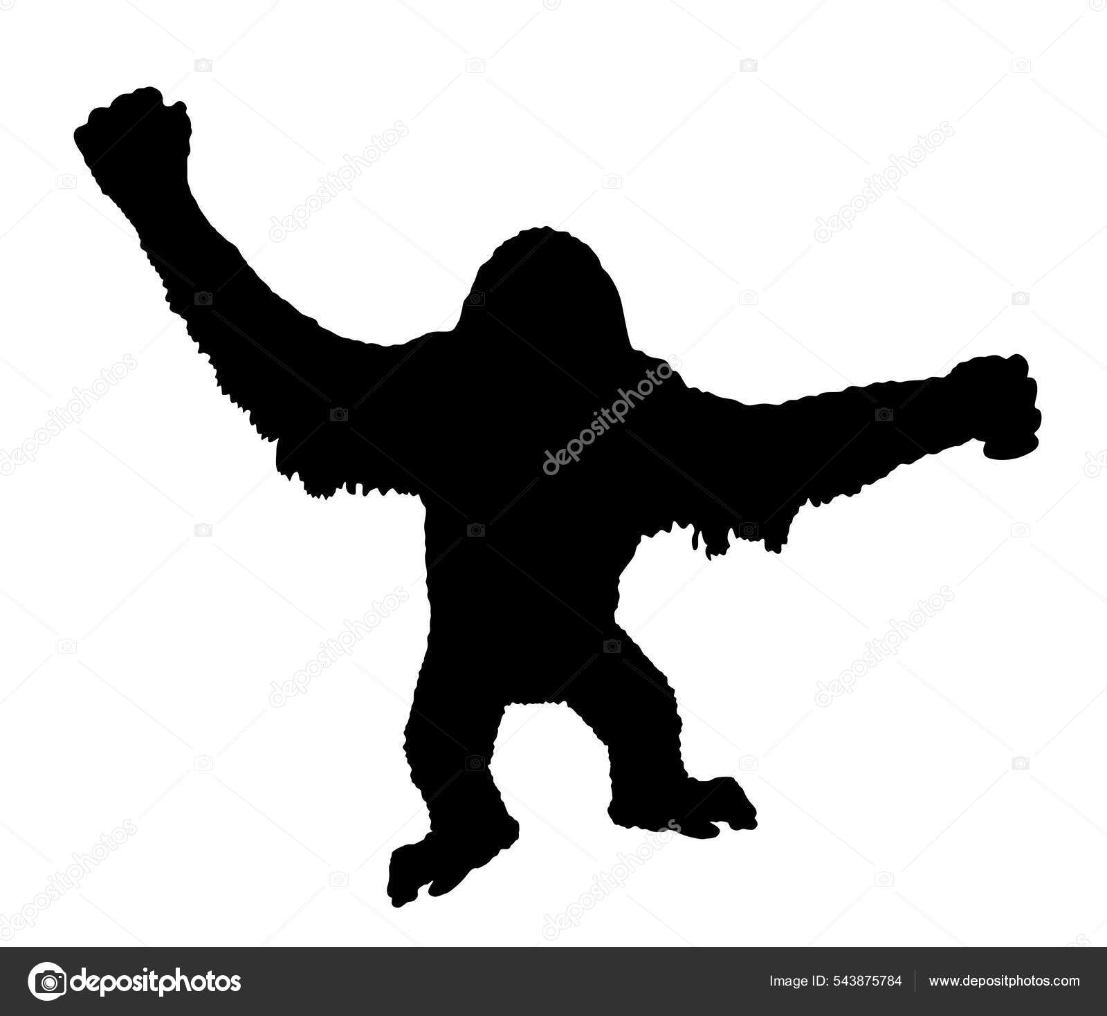 Monkey Orangutan Vector Silhouette Illustration Isolated White ...