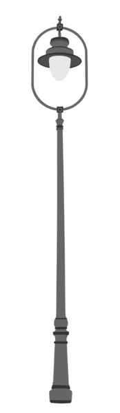 Straatlamp Lantaarn Vector Silhouet Illustratie Geïsoleerd Witte Achtergrond Traditioneel Stedelijk — Stockvector