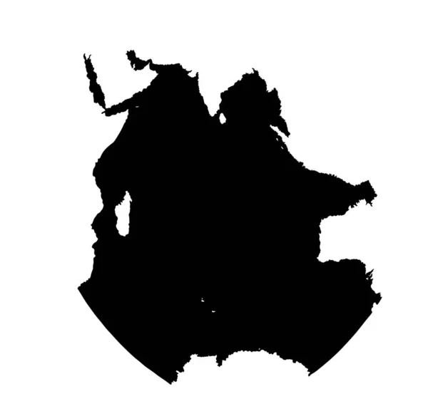 Illustration Silhouette Vectorielle Carte Océan Indien Isolée Sur Fond Blanc — Image vectorielle